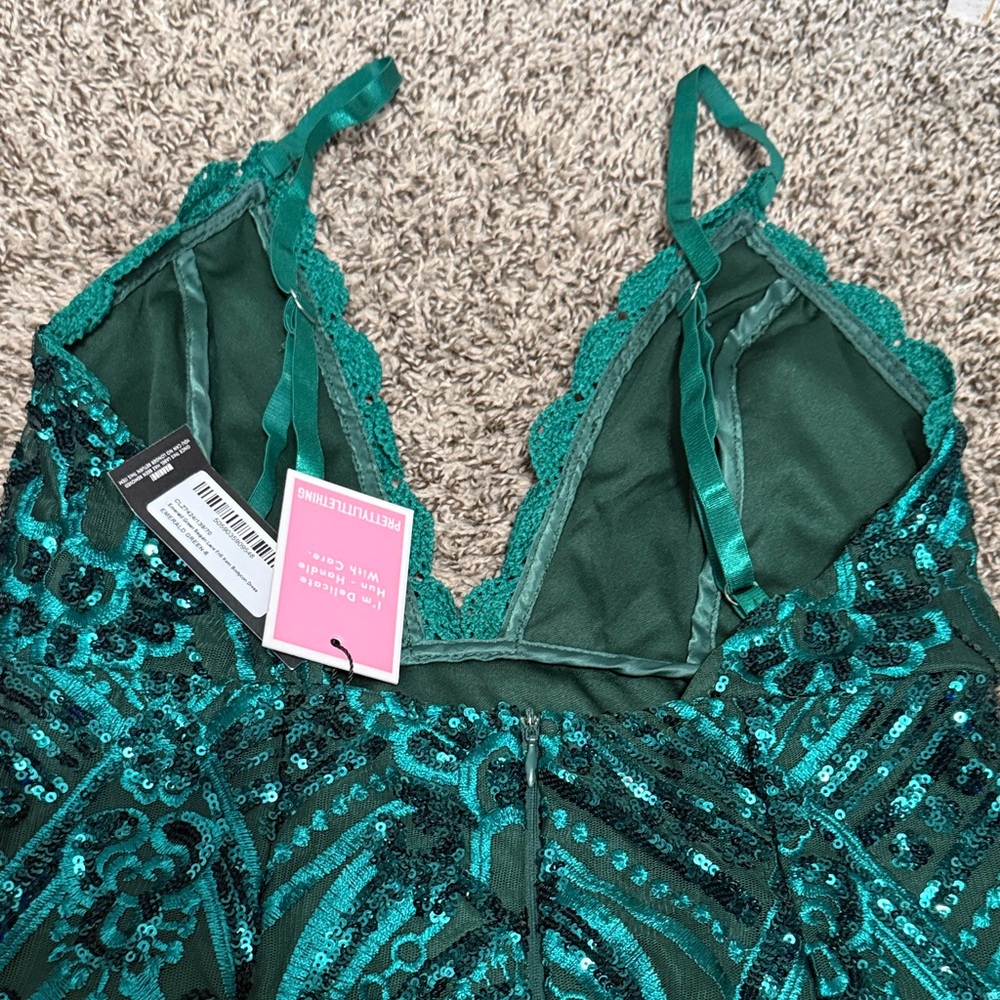 PrettyLittleThing Teal Sequin Dress - Picture 6 of 6